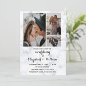 3枚の写真を使った結婚式の感動的な招待状 招待状 (スタンド正面)