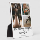 3枚の写真を使った結婚1周年コラージュ名言 フォトプラーク (側面)