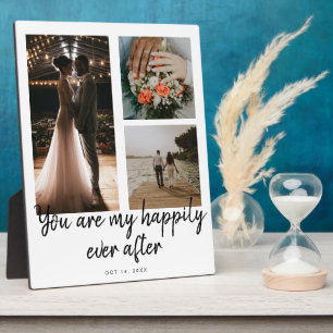 3枚の写真を使った結婚1周年コラージュ名言 フォトプラーク