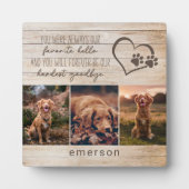 3枚の写真を使った rusticなペットの追悼 フォトプラーク (正面)