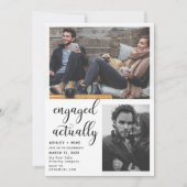 3枚の写真を使用したモダンなエンゲージメントパーティーの招待状 招待状 (正面)