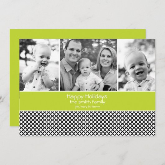 3枚の写真を含むホリデーフォトカード シーズンカード (正面/裏面)