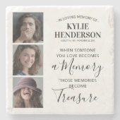 3枚の写真を愛する思い出に ストーンコースター (正面)