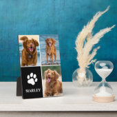 3枚の写真を組み合わせた犬好きのための爪痕の写真 フォトプラーク (側面)