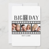 3枚の写真を追加おもしろいフィルム結婚式招待状 招待状 (正面)