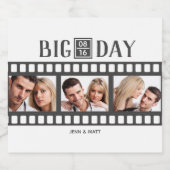 3枚の写真を追加フィルム結婚の飲料ラベルセット スパークリングワインラベル (シングルラベル)