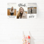 3枚の写真を追加モダンスクリプトの卒業バナー 横断幕 (インサイチュ)