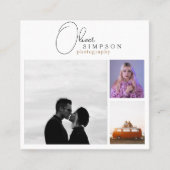 3枚の写真を追加Script Photography QR スクエア名刺 (正面)