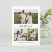 3枚の写真を飾る結婚式のカードスクリプト サンキューカード (スタンド正面)