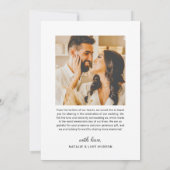 3枚の写真を飾る結婚式のカードスクリプト サンキューカード (裏面)