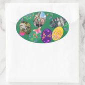 3枚の写真イースターエッグステッカー 楕円形シール (バッグ)