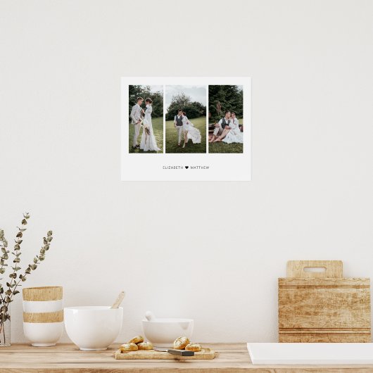 3枚の写真カスタマイズコラージュを追加 ポスター (キッチン)