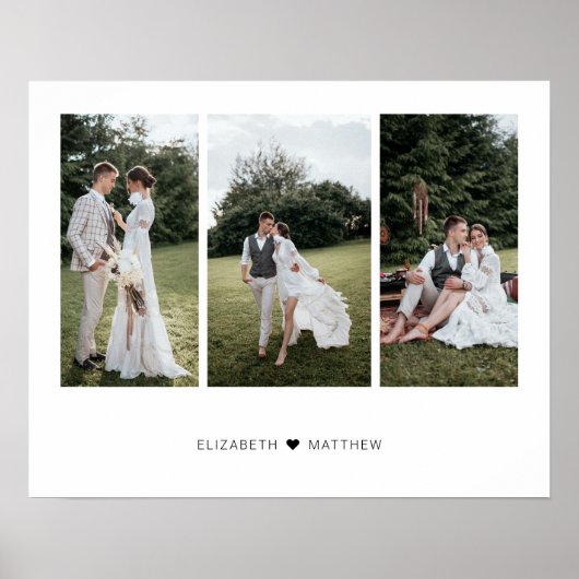 3枚の写真カスタマイズコラージュを追加 ポスター (正面)