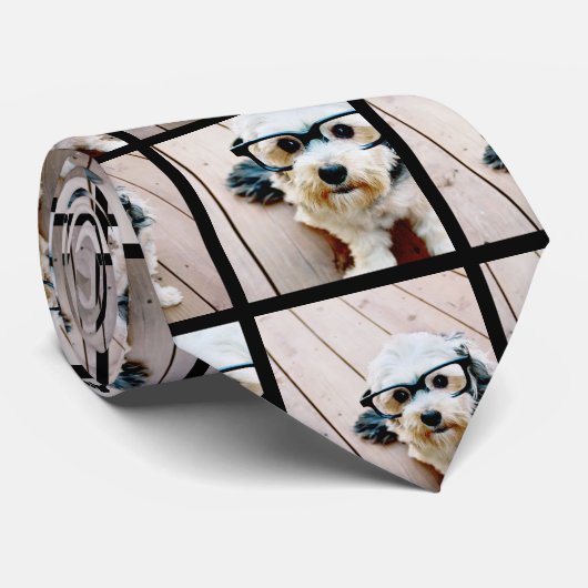 3枚の写真カスタムでフォトコラージュを作成する ネクタイ (ロール)