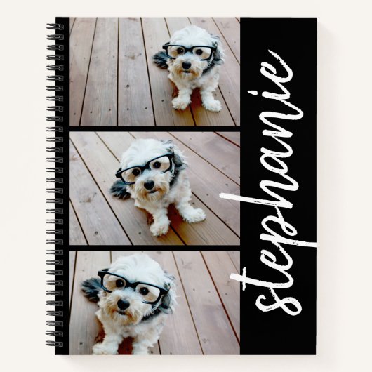 3枚の写真カスタムでフォトコラージュを作成する ノートブック (正面)