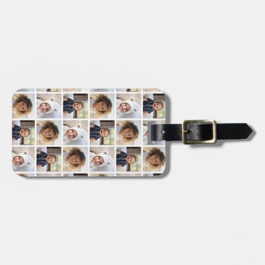 3枚の写真カスタムでフォトコラージュを作成する ラゲッジタグ (正面横)