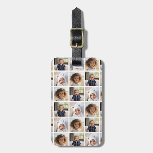 3枚の写真カスタムでフォトコラージュを作成する ラゲッジタグ (正面縦)