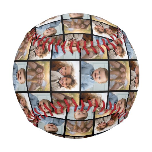 3枚の写真カスタムを黒に合わせてフォトコラージュを作成する 野球ボール (正面)