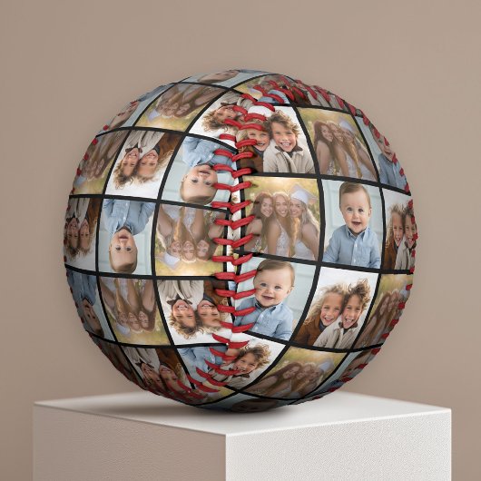 3枚の写真カスタムを黒に合わせてフォトコラージュを作成する 野球ボール