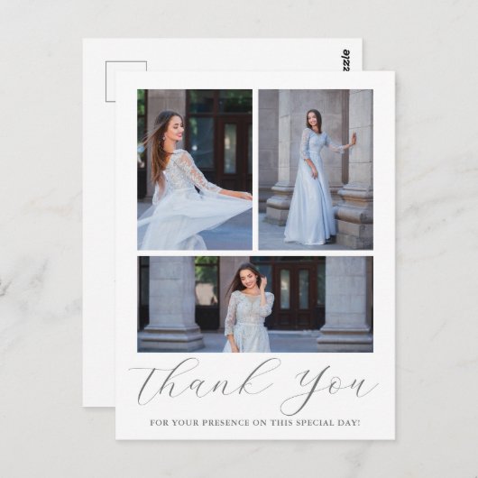 3枚の写真キンセアニェラブルーフローラ ポストカード (正面/裏面)