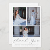 3枚の写真キンセアニェラブルーフローラ 招待状 (正面/裏面)