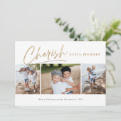 3枚の写真クリスマスカードを大切にする カード (スタンド正面)