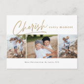 3枚の写真クリスマスカードを大切にする ポストカード (正面)