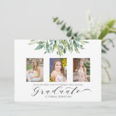 3枚の写真グリーンリー卒業パーティー招待状 招待状 (スタンド正面)