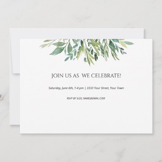 3枚の写真グリーンリー卒業パーティー招待状 招待状 (裏面)