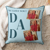 3枚の写真コラージブルーパパ装飾用クッション クッション (ブランケット)