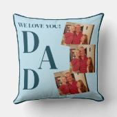 3枚の写真コラージブルーパパ装飾用クッション クッション (裏面)