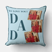 3枚の写真コラージブルーパパ装飾用クッション クッション (正面)