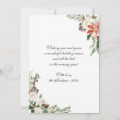 3枚の写真コラージメリークリスマスポインセチアフローラ シーズンカード (裏面)