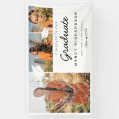 3枚の写真コラージュおめでとうを大学院ホワイトへ 横断幕 (縦)