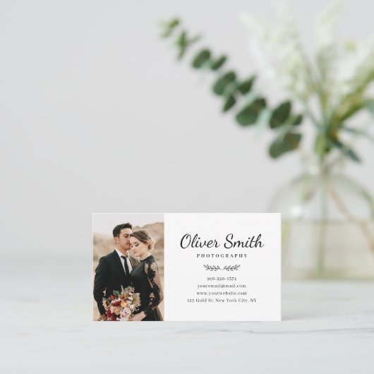 3枚の写真コラージュを持つ写真名刺 名刺 (スタンド正面)