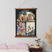 3枚の写真コラージュ |家族の休暇または懇親会 吊り下げ型タペストリー (寝室)