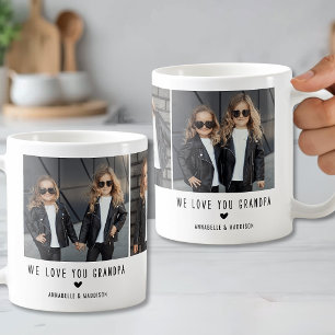3枚の写真コラージュ We Love You コーヒーマグカップ
