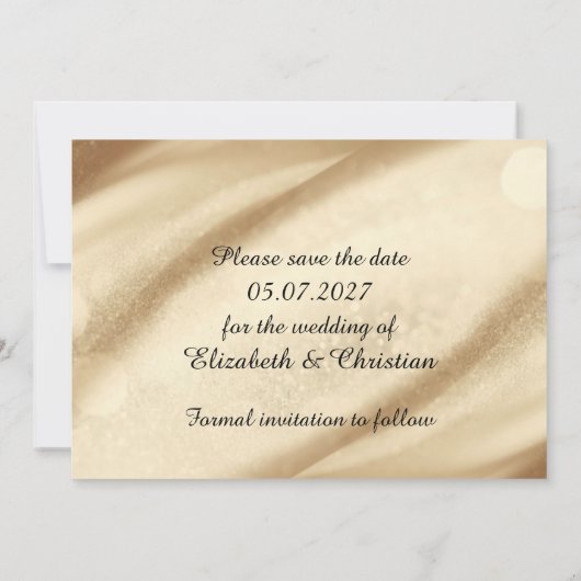 3枚の写真ゴールドフォイルエレガント日付を保存 招待状 (裏面)