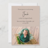 3枚の写真シンプルベビー誕生発表 案内状 (裏面)