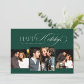 3枚の写真ハッピーホリデーズスクリプトクリスマスカード シーズンカード (スタンド正面)