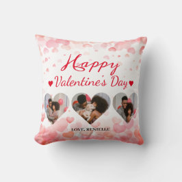 3枚の写真ハートコラージュvalentaryカップル クッション
