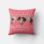 3枚の写真ハートコラージュvalentaryカップル クッション (裏面)