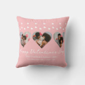 3枚の写真ハートコラージュvalentaryカップル クッション (裏面)