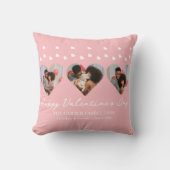 3枚の写真ハートコラージュvalentaryカップル クッション (正面)