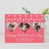 3枚の写真ハートコラージュvalentaryカップル シーズンカード (スタンド正面)