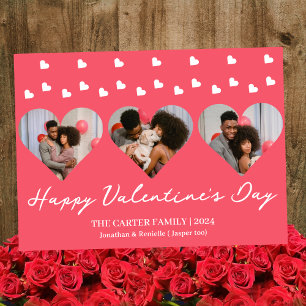 3枚の写真ハートコラージュvalentaryカップル シーズンカード