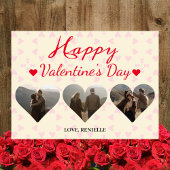 3枚の写真ハートコラージュvalentaryカップル シーズンカード