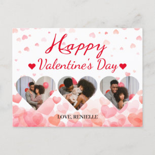 3枚の写真ハートコラージュvalentaryカップル シーズンポストカード