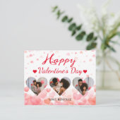 3枚の写真ハートコラージュvalentaryカップル シーズンポストカード (スタンド正面)