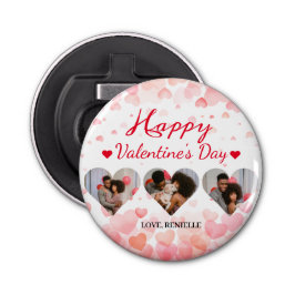 3枚の写真ハートコラージュvalentaryカップル 栓抜き